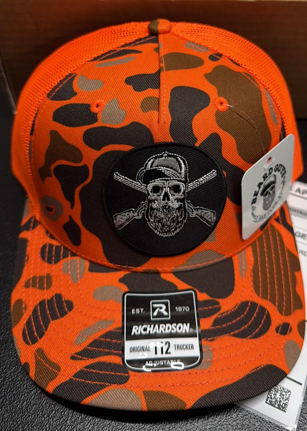 Bearded Skull Hunting Trucker Hat - Unique Gift for Men Beard Guys Hat Club