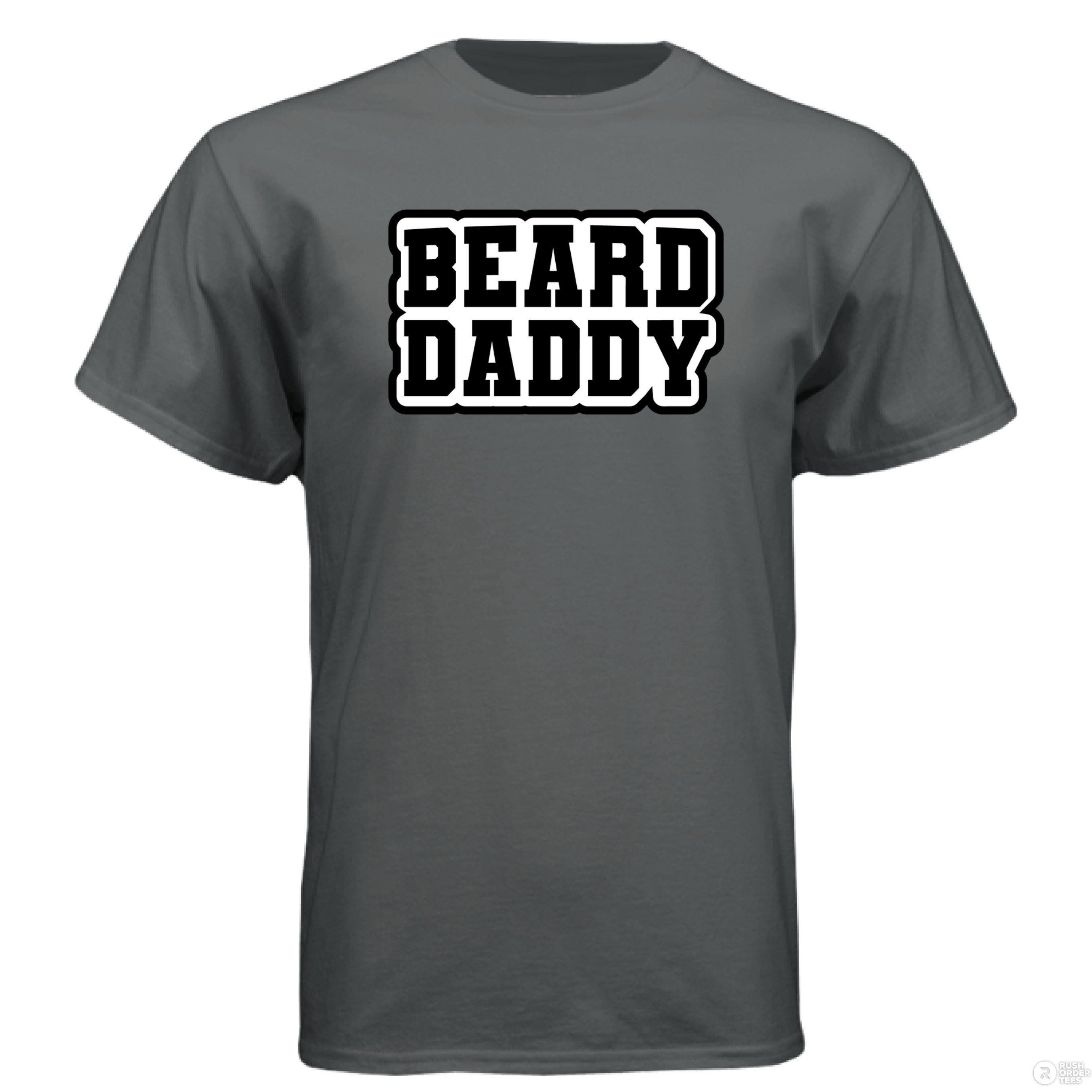 Beard Daddy Funny T Shirt For The Bearded Dad CHARCOAL HEATHER - FRONT