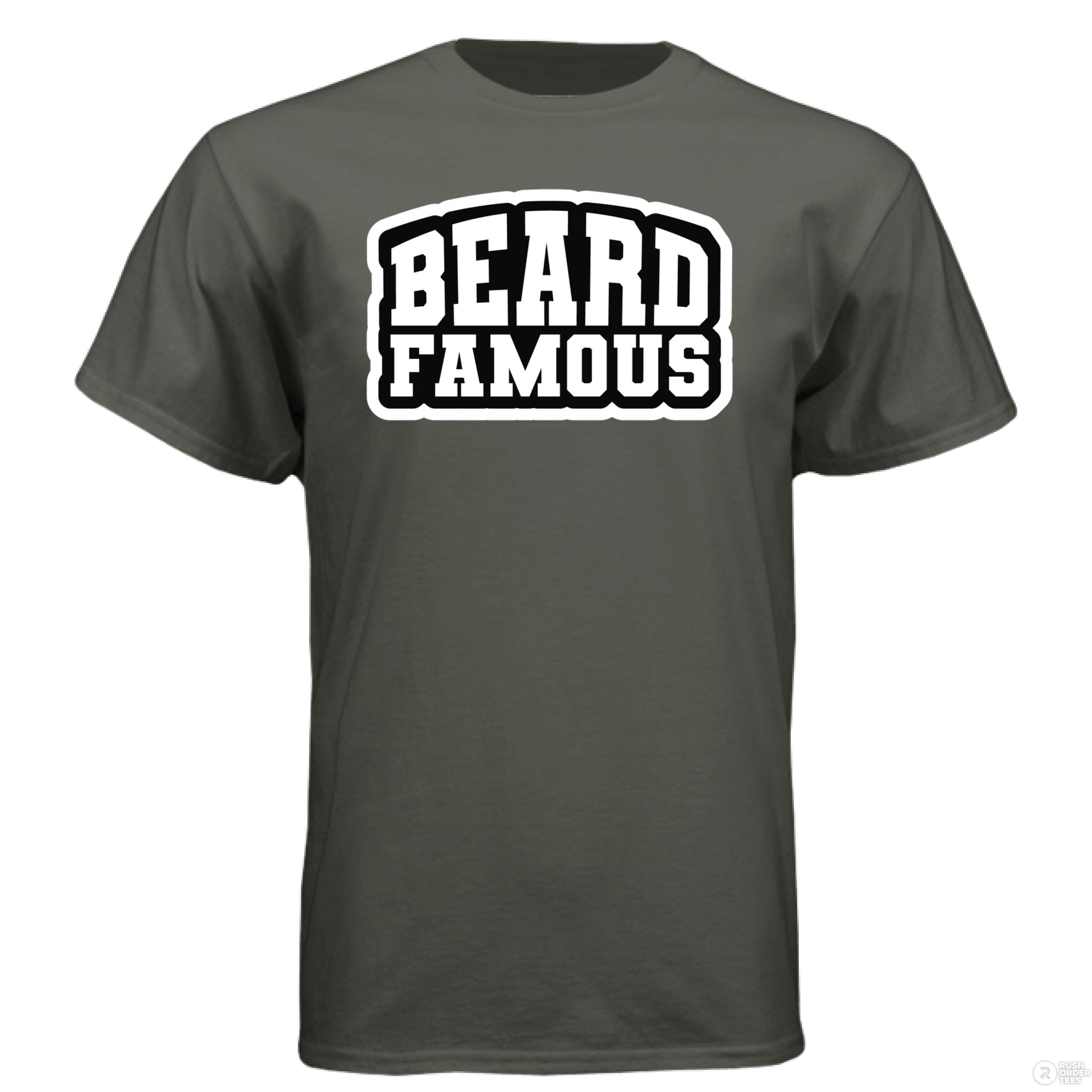 Beard Famous Hanes Tee Shirt For Bearded Guys SMOKE GRAY - FRONT