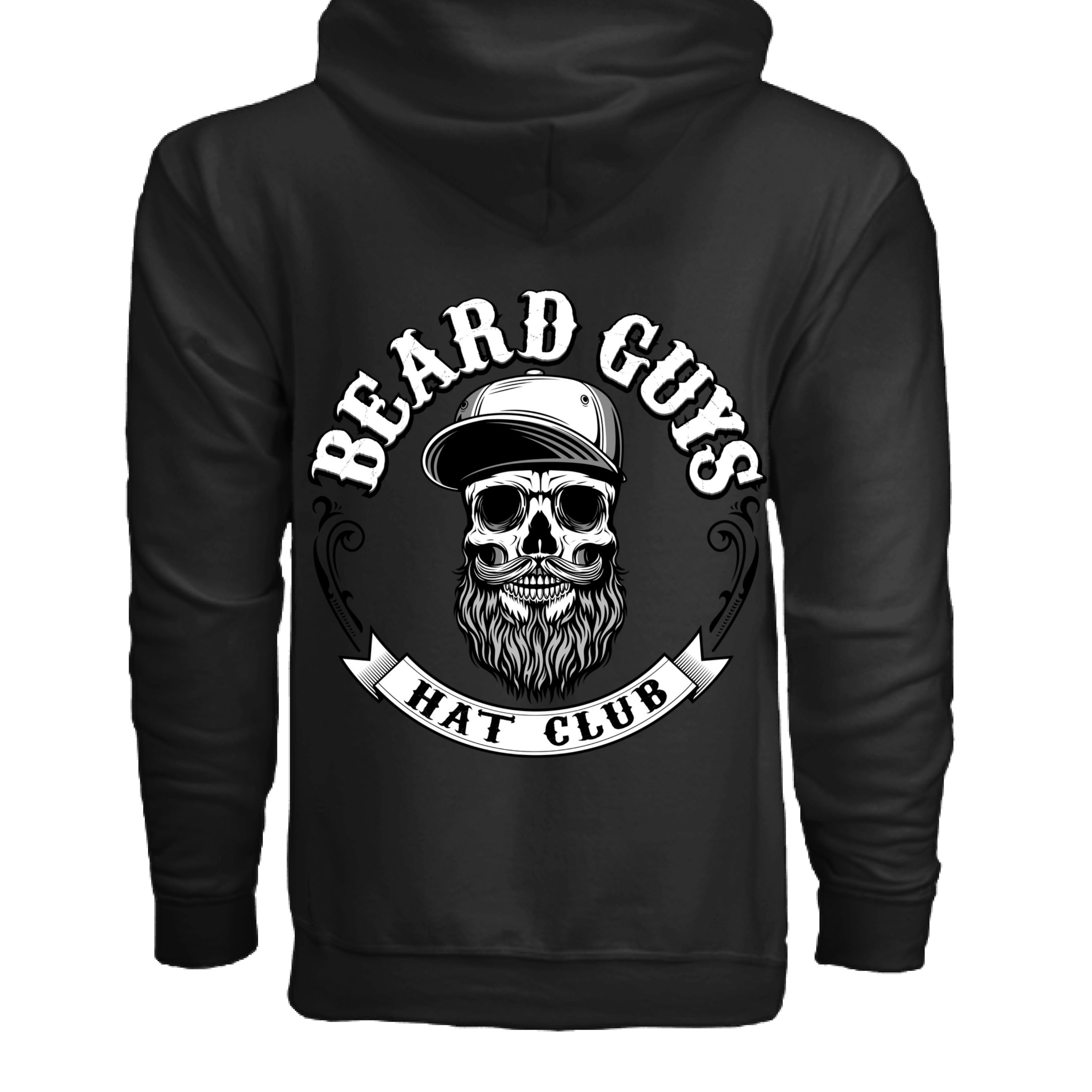 Beard Guys Hat Club Zip-Up Hoodie – Stay Warm, Stay Bearded BLACK - BACK