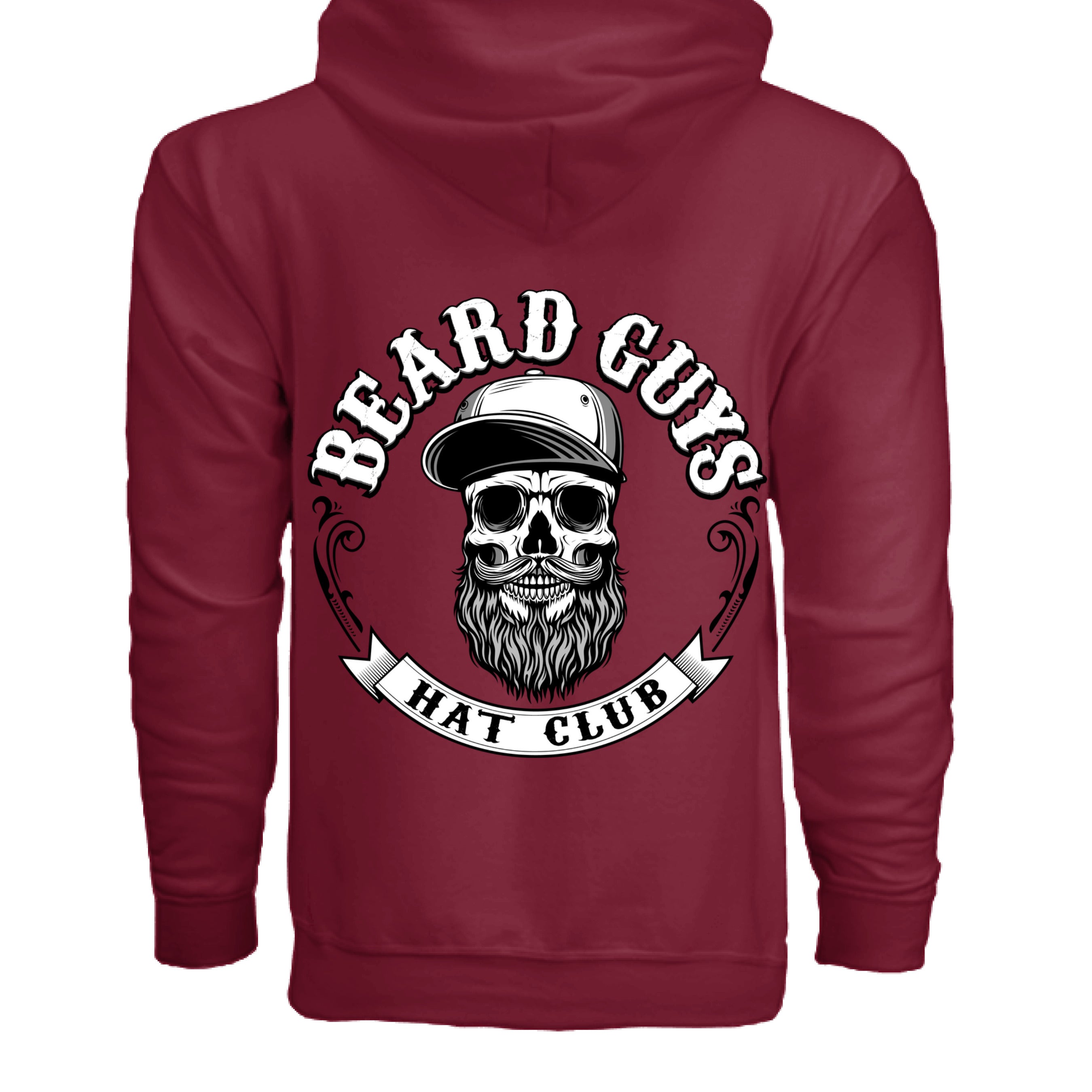 Beard Guys Hat Club Zip-Up Hoodie – Stay Warm, Stay Bearded CARDINAL RED - BACK