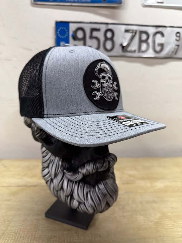 Beard Skull Mechanic Trucker Hat