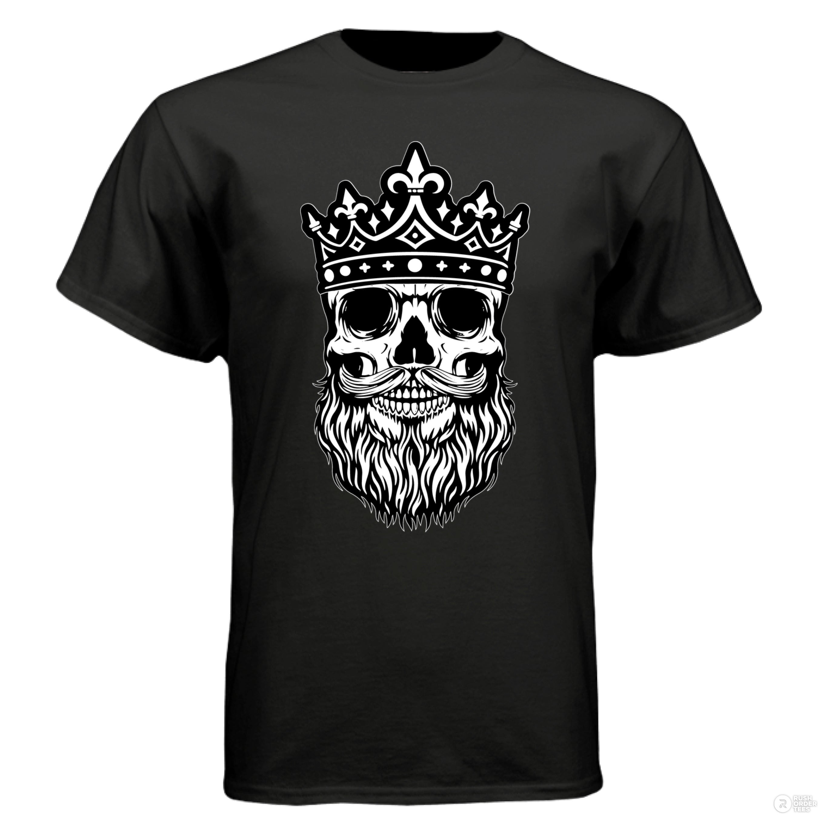 Bearded King Skull Hanes Tee Shirt BLACK - FRONT