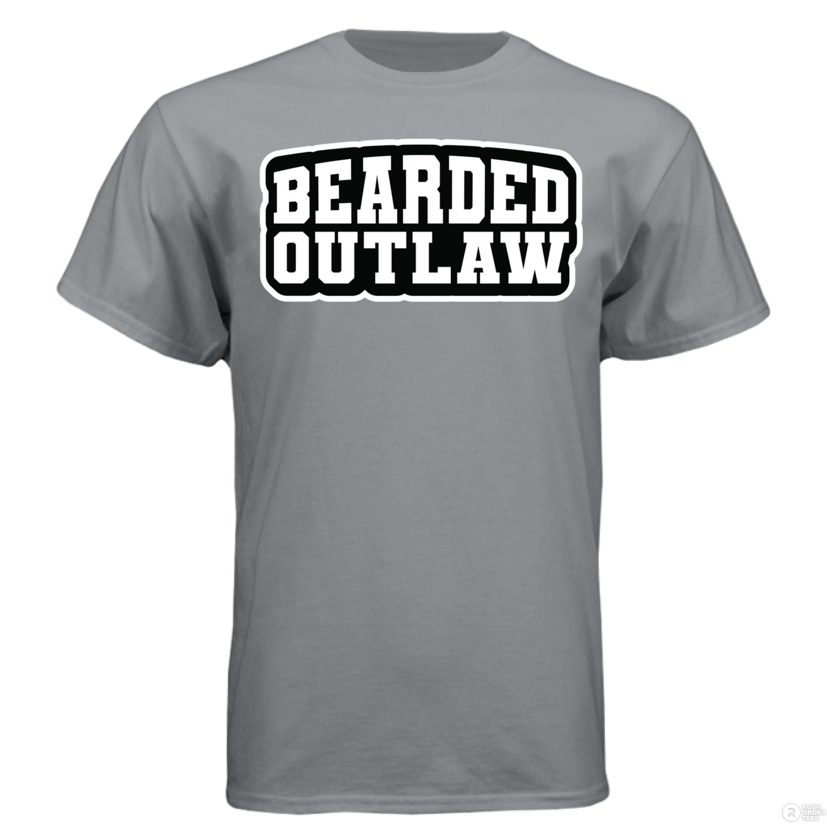 Bearded Outlaw Ride Wild Live Free Hanes Tee Shirt Grey