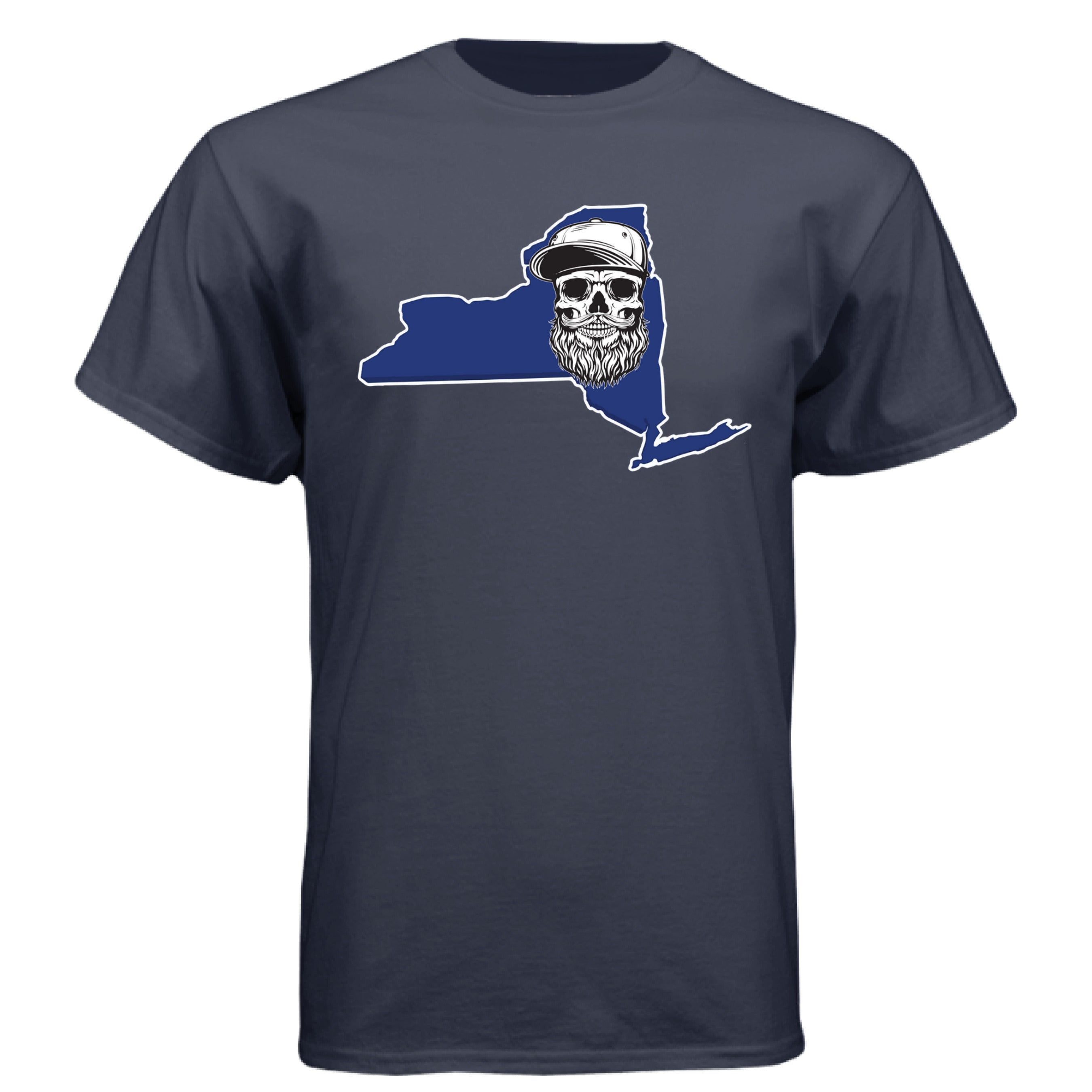 Bearded Skull New York Shirt Bearded Skull Empire State Tee for Men Athletic Navy - FRONT