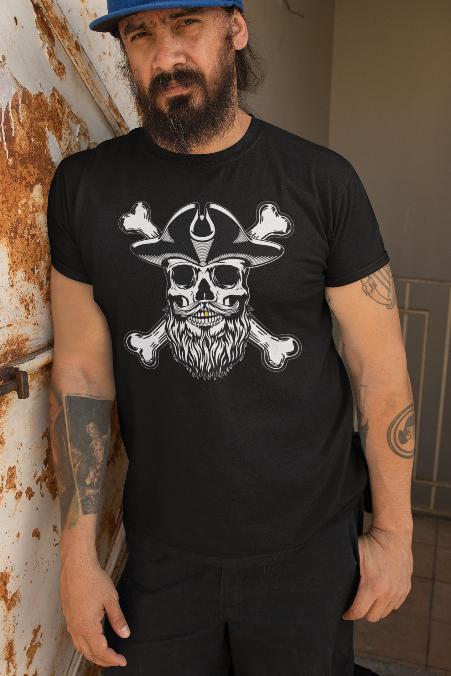 Bearded Skull Pirate Tee Shirt – For the Bold & Bearded Buccaneer