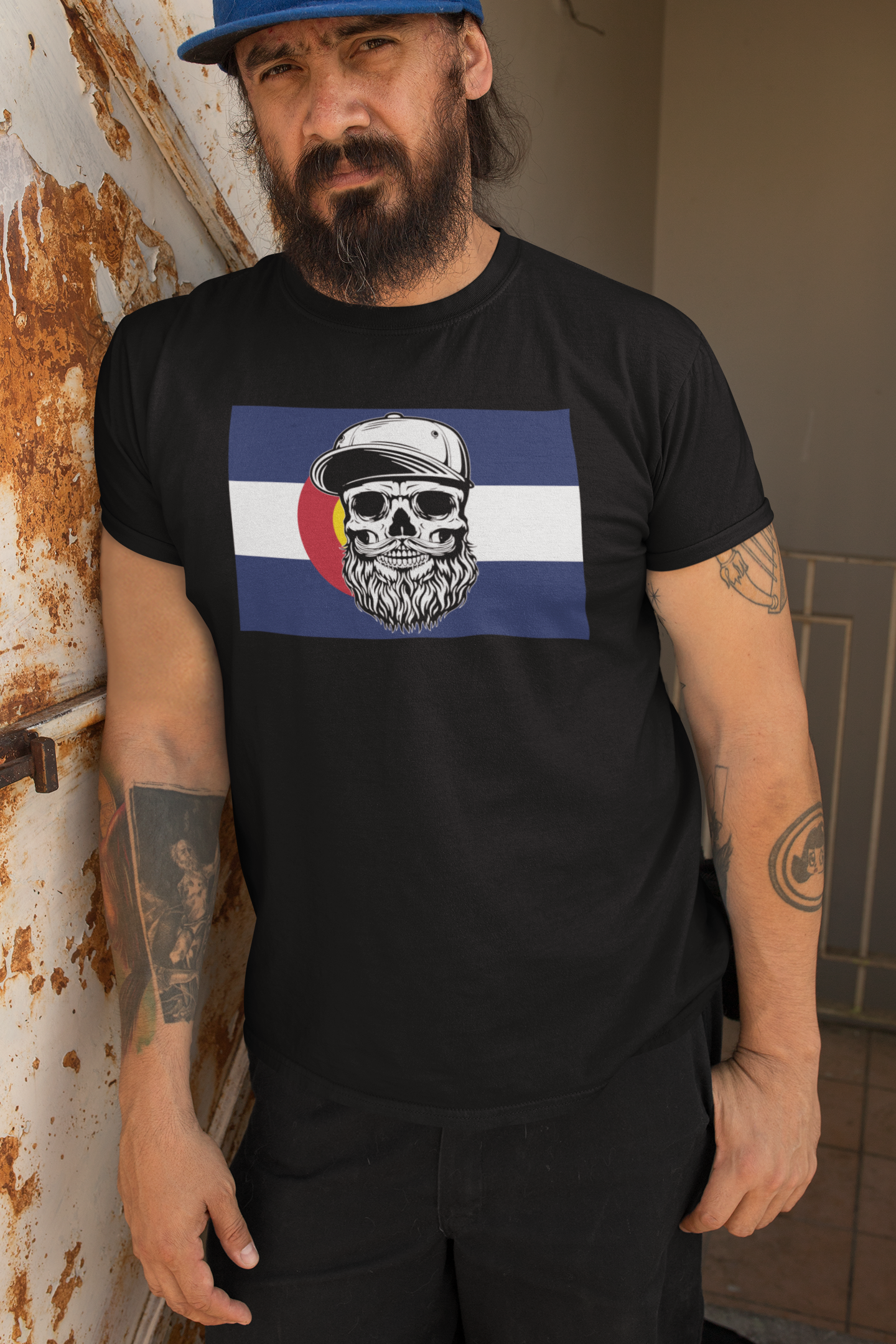 Colorado Bearded Skull Tee – Rocky Mountain Beard Vibes Beard Guys Hat Club