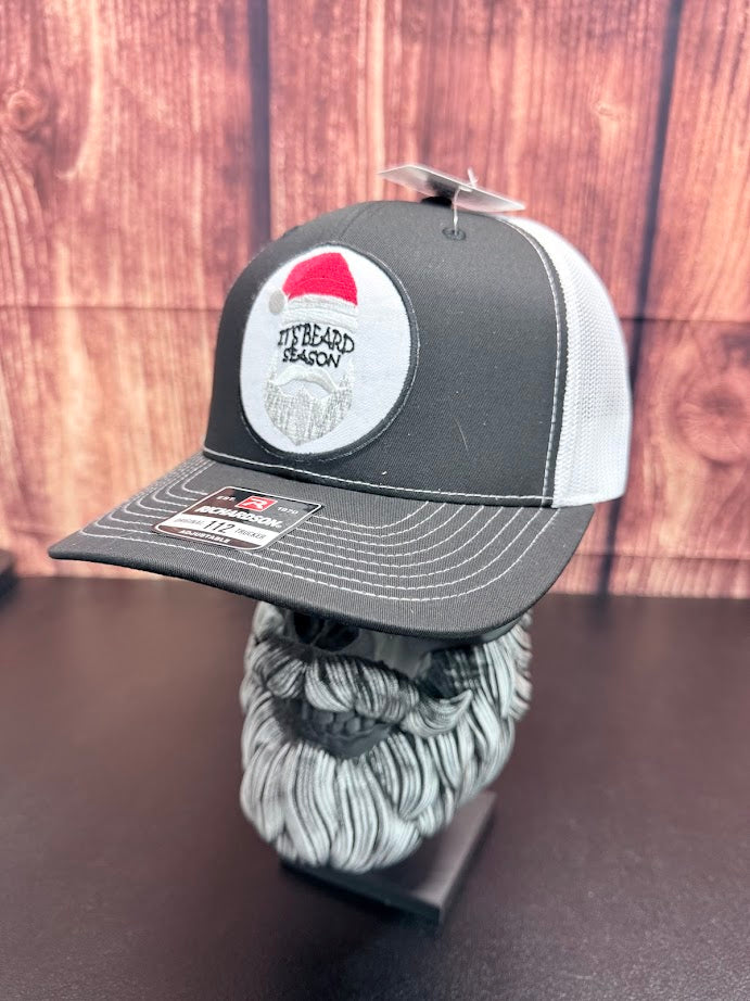 Holiday Skull Trucker Hat –Bearded Santa Christmas Beard Season Beard Guys Hat Club