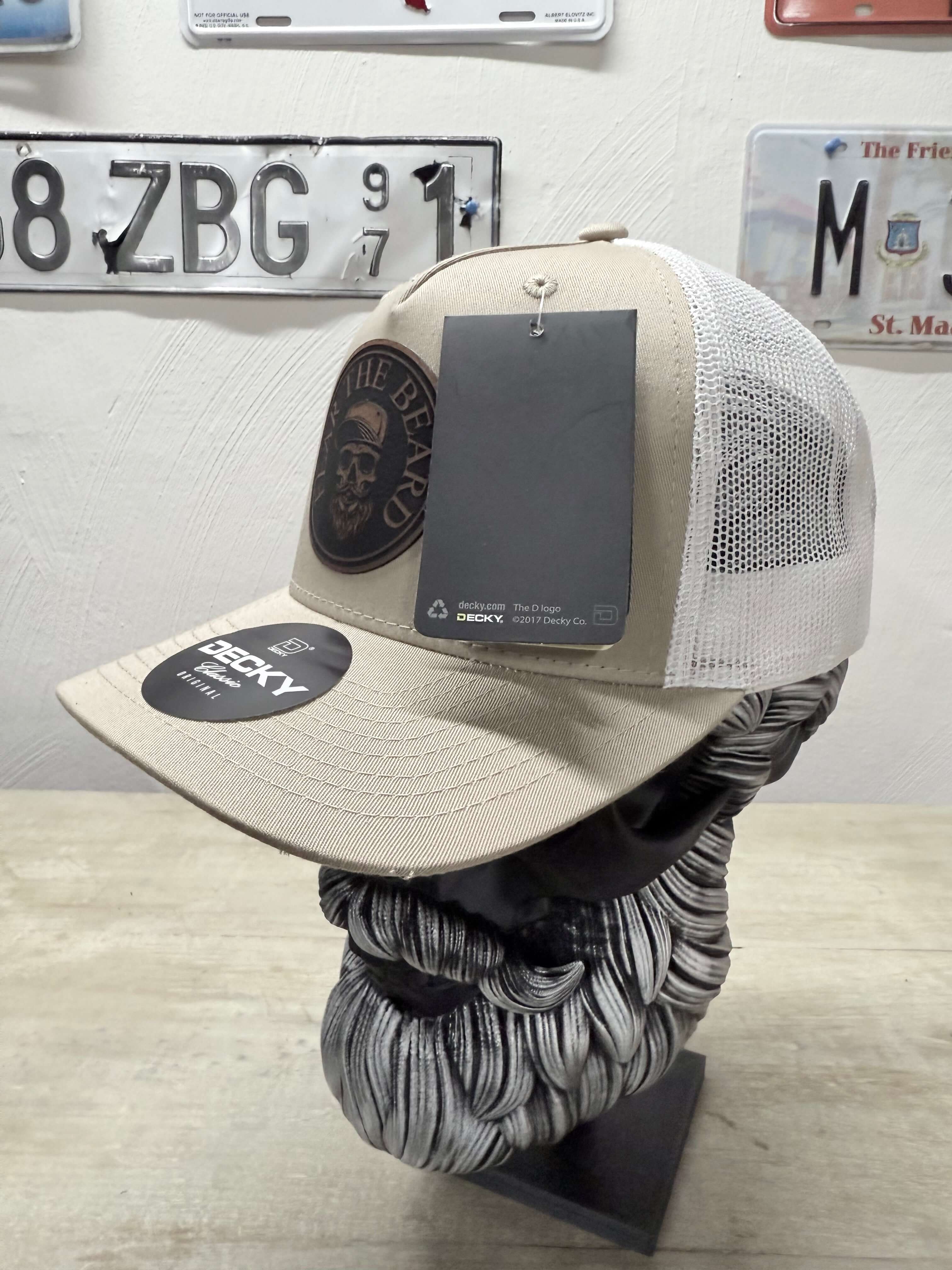 Fear The Beard Leather Patch Trucker Hat Snapback Cap