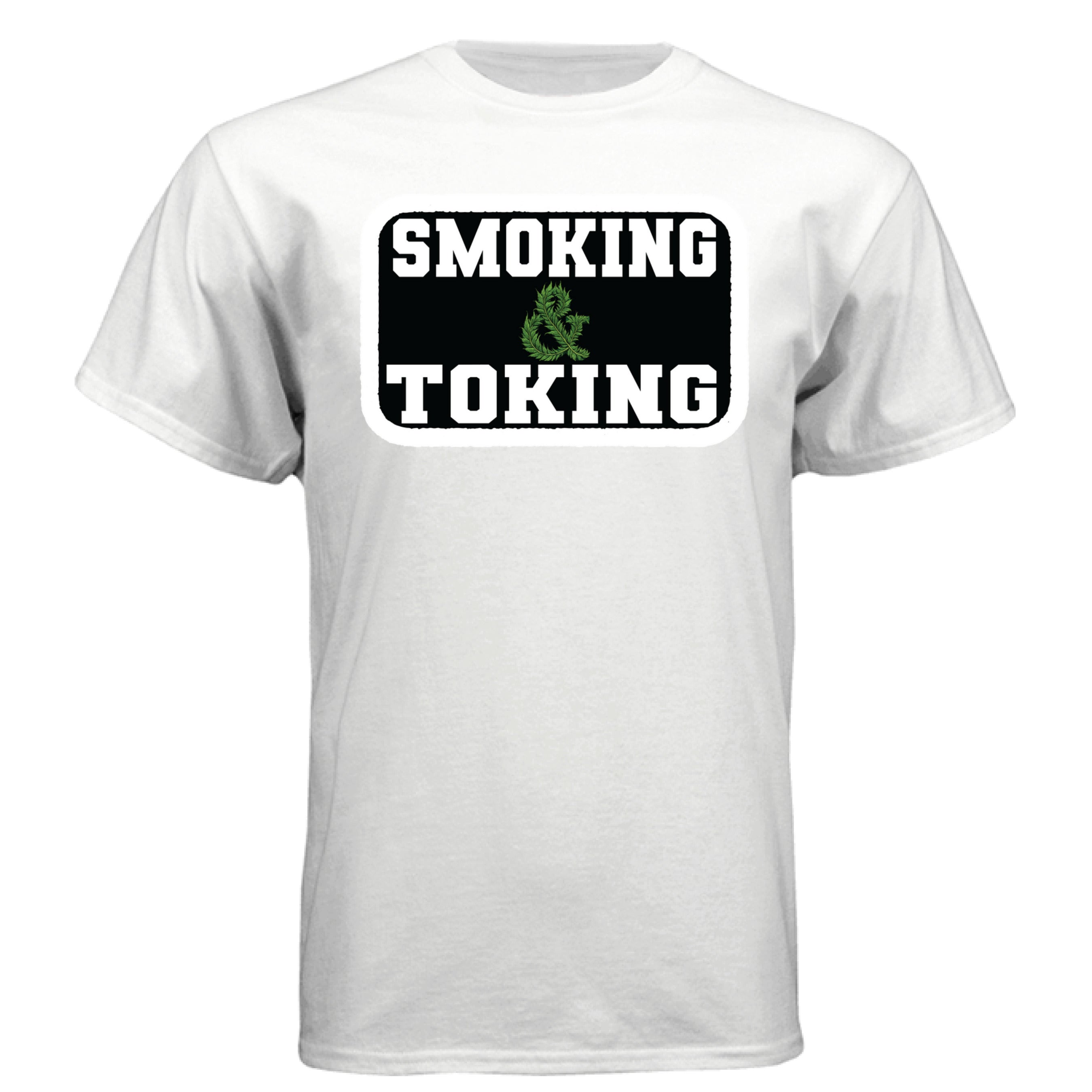 Smoking And Toking Graphic Hanes Tee Shirt WHITE - FRONT