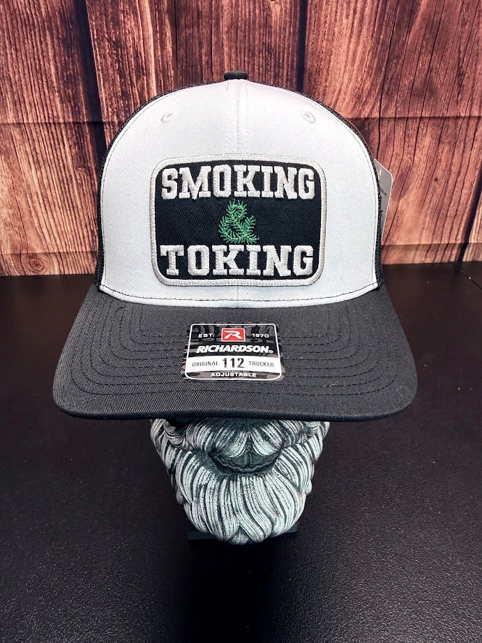 Smoking Toking Embroidered Patch On Richardson Trucker Hat