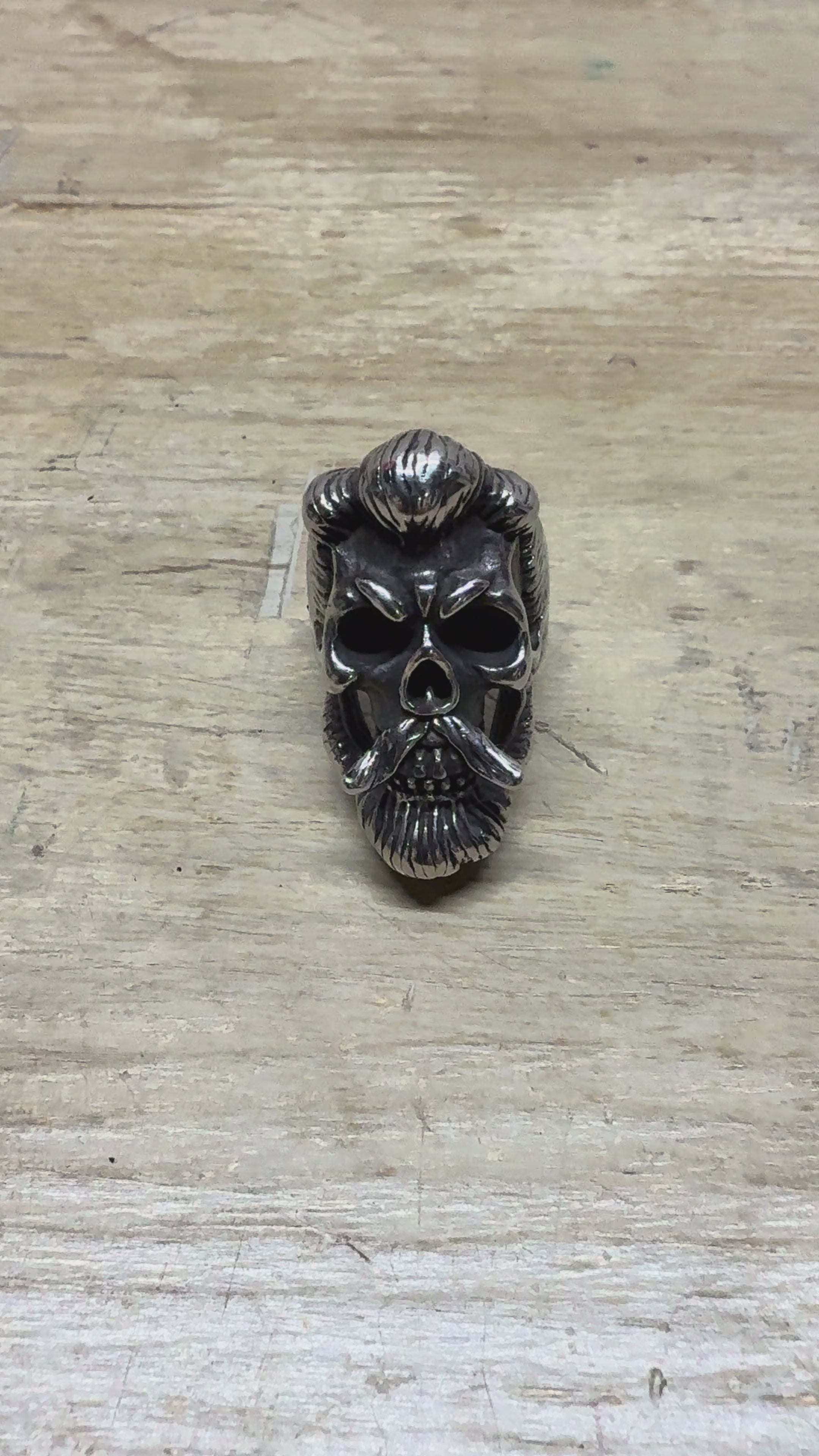 Bearded Skull Guy Men's Stainless Steel Heavy Duty Ring