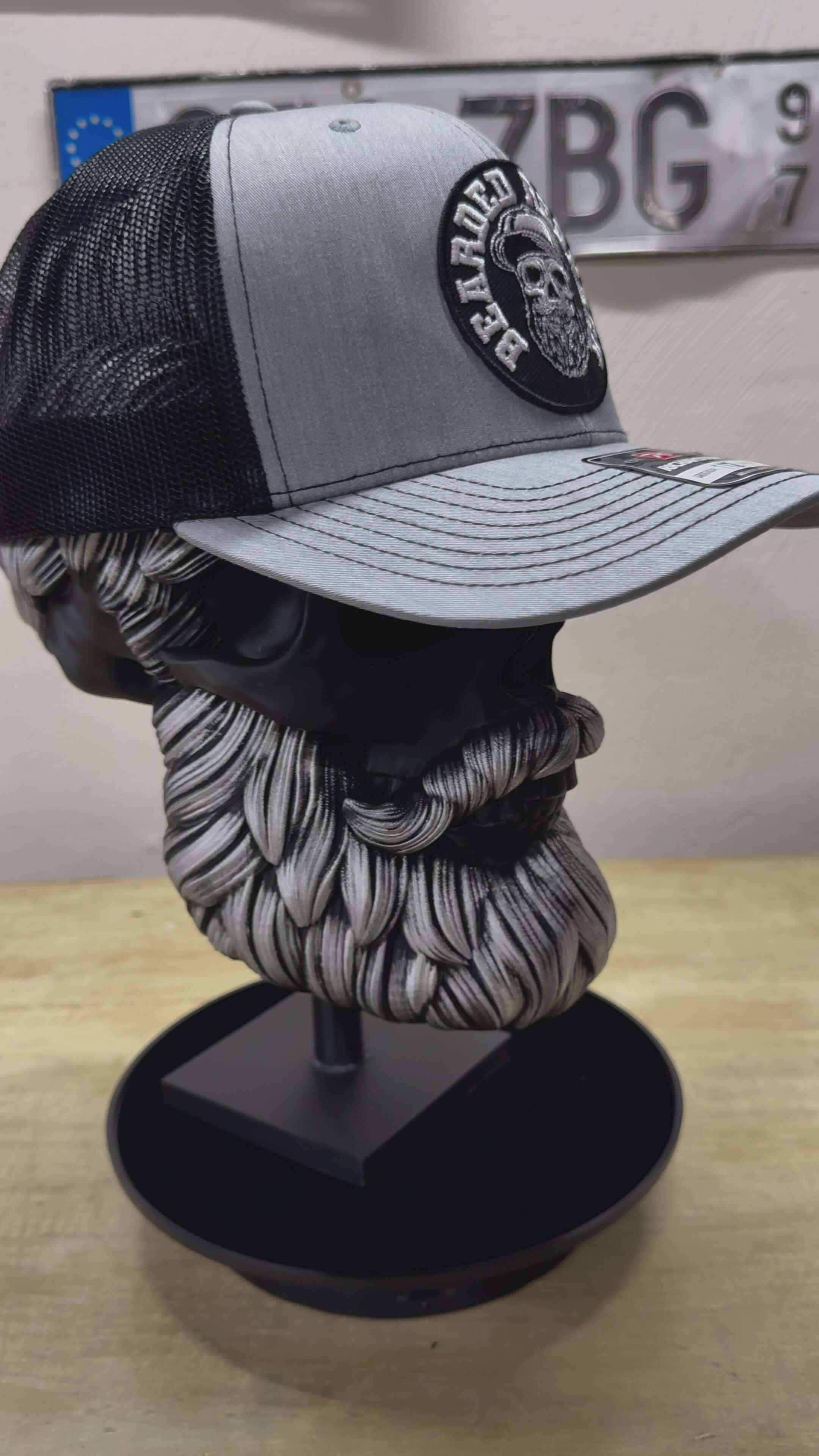 Bearder Redneck Skull With A Beard Trucker Hat