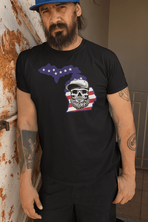 Bearded USA Flag T-Shirt – Show Your Beard Pride and Patriotism