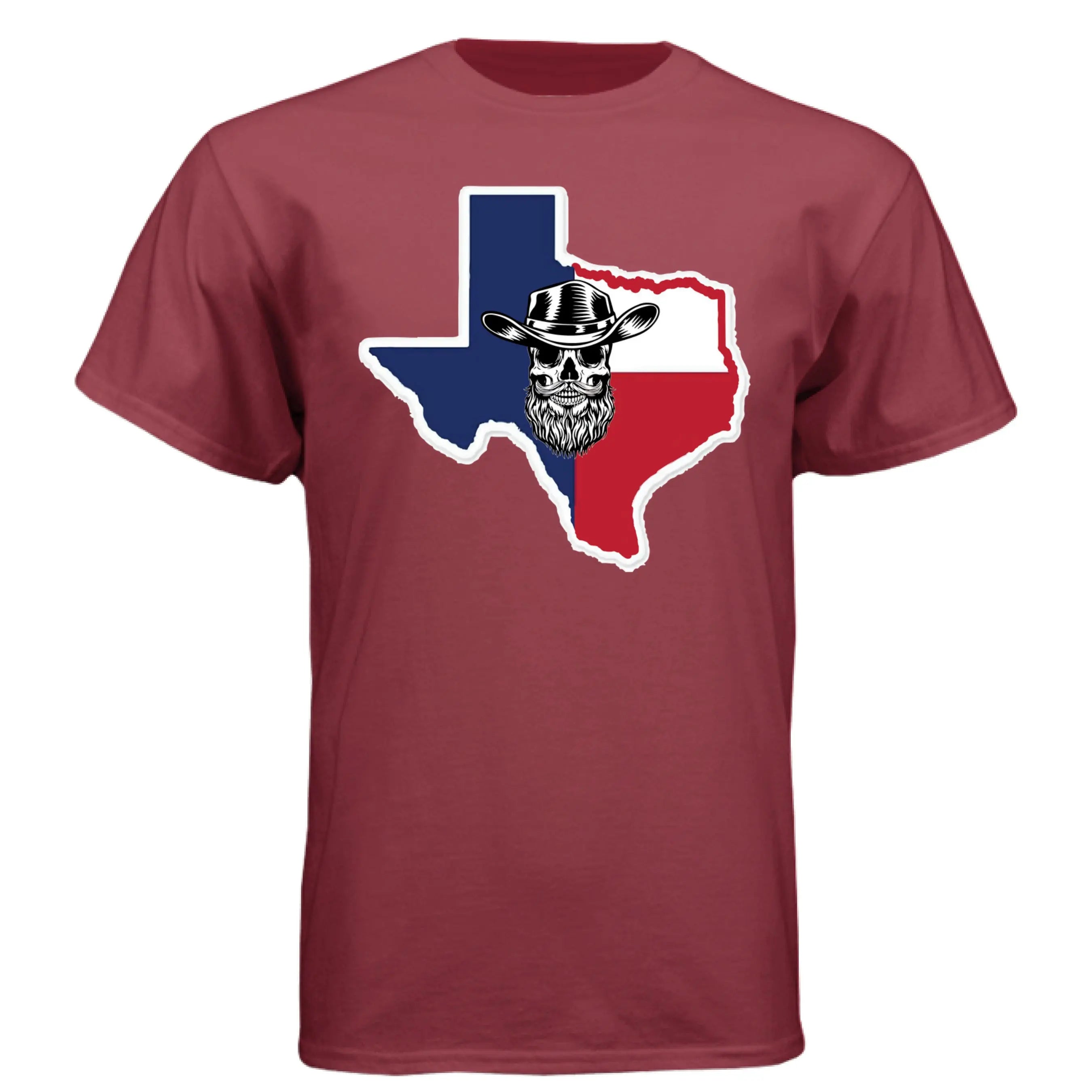 Texas Bearded Skull Cowboy Tee – Rugged Style for the True Beard Man