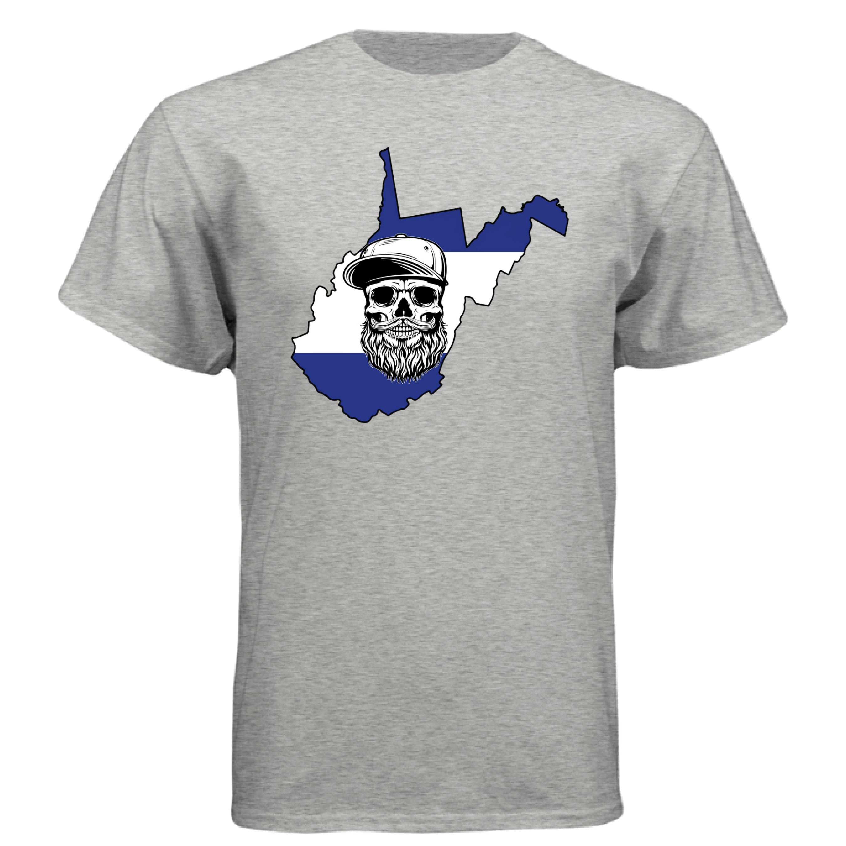 West Virginia Bearded Skull Tee: Mountain Pride Meets Bearded Power