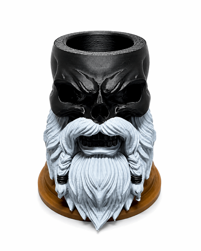 Bearded Skull Pen Holder – 3D Printed Desk Organizer | Beard Guys Hat Club