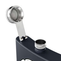 BBQ King Stainless Steel Flask | Unique Gift for Grill Masters, Cool Barware, Camping, Tailgating, Father's Day