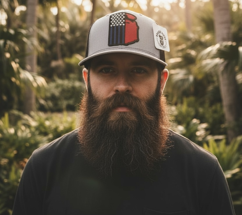 American Flag Trucker Hat - Patriotic Hats for Bearded Men