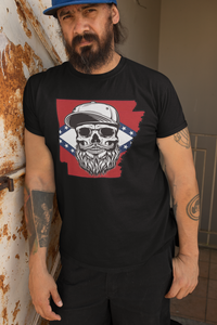 Arkansas Bearded Skull T-Shirt – Bold Southern Style for the Bearded Legends Beard Guys Hat Club