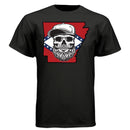 Arkansas Bearded Skull T-Shirt – Bold Southern Style for the Bearded Legends BLACK - FRONT