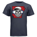 Arkansas Bearded Skull T-Shirt – Bold Southern Style for the Bearded Legends Athletic Navy - FRONT