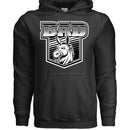 Bad Ass Bearded Donkey Illustration Fierce Beard Donkey Hoodie BLACK - FRONT