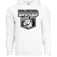 Bad Ass Bearded Donkey Illustration Fierce Beard Donkey Hoodie WHITE - FRONT