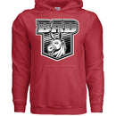 Bad Ass Bearded Donkey Illustration Fierce Beard Donkey Hoodie RED - FRONT