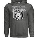 Bad Ass Bearded Donkey Illustration Fierce Beard Donkey Hoodie CHARCOAL - FRONT