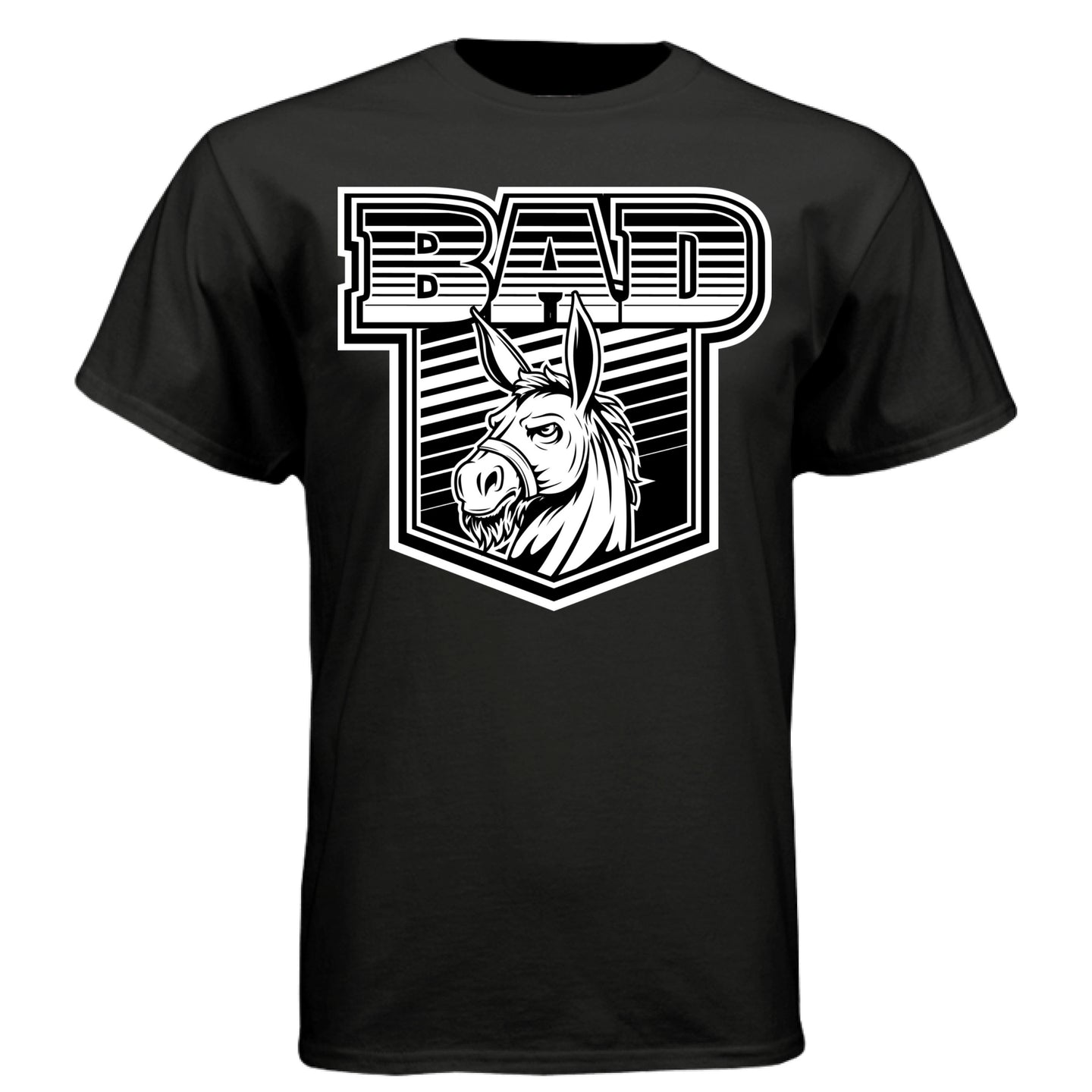 Bad Ass Bearded Donkey Illustration Fierce Beard Donkey Tee Shirt