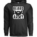 Beard Army Hoodie Bold Bearded Statement For Bearded Guys BLACK - FRONT