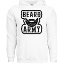 Beard Army Hoodie Bold Bearded Statement For Bearded Guys WHITE - FRONT