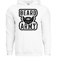 Beard Army Hoodie Bold Bearded Statement For Bearded Guys WHITE - FRONT