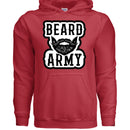 Beard Army Hoodie Bold Bearded Statement For Bearded Guys RED - FRONT