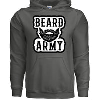 Beard Army Hoodie Bold Bearded Statement For Bearded Guys CHARCOAL - FRONT