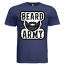 Beard Army Minimalist Tee Shirt Bold Bearded Statement of Masculine Identity NAVY - FRONT