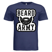Beard Army Minimalist Tee Shirt Bold Bearded Statement of Masculine Identity NAVY - FRONT