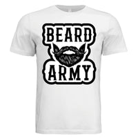 Beard Army Minimalist Tee Shirt Bold Bearded Statement of Masculine Identity WHITE - FRONT