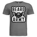 Beard Army Minimalist Tee Shirt Bold Bearded Statement of Masculine Identity DARK GREY - FRONT
