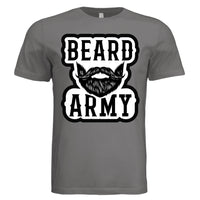 Beard Army Minimalist Tee Shirt Bold Bearded Statement of Masculine Identity DARK GREY - FRONT