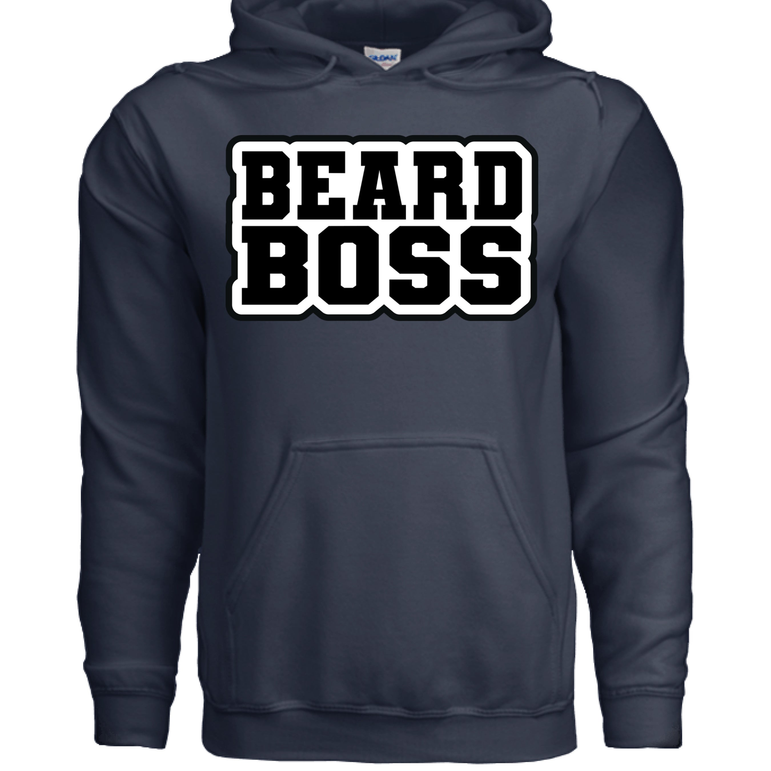 Beard Boss Graphic Hoodie Stylish Men’s Beard Apparel For Bearded Guys NAVY - FRONT