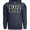 Beard Boss Graphic Hoodie Stylish Men’s Beard Apparel For Bearded Guys NAVY - FRONT