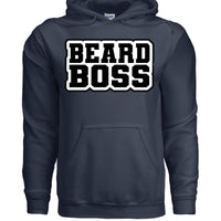 Beard Boss Graphic Hoodie Stylish Men’s Beard Apparel For Bearded Guys NAVY - FRONT
