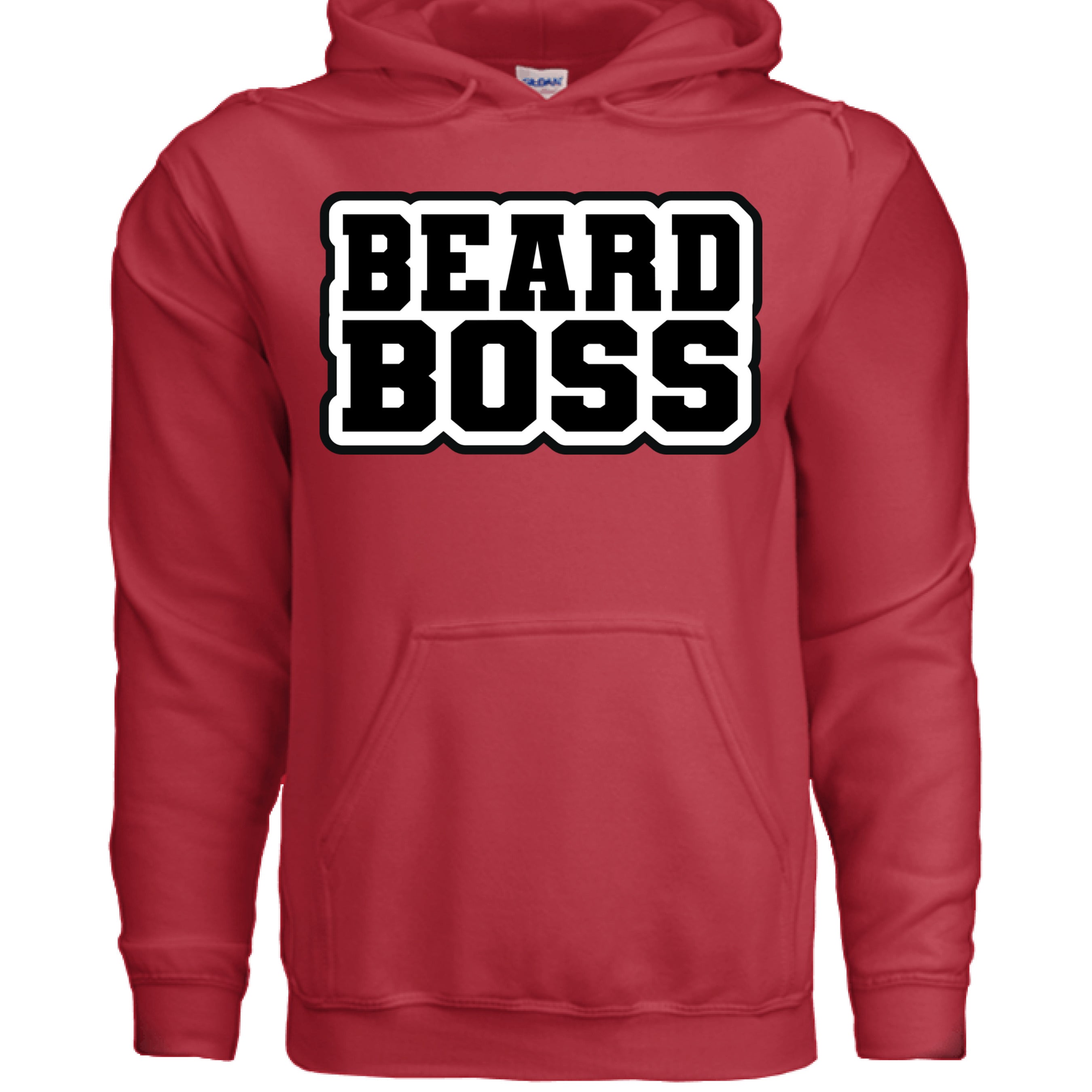 Beard Boss Graphic Hoodie Stylish Men’s Beard Apparel For Bearded Guys RED - FRONT