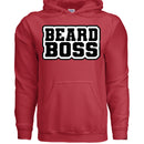 Beard Boss Graphic Hoodie Stylish Men’s Beard Apparel For Bearded Guys RED - FRONT