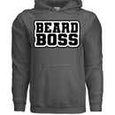 Beard Boss Graphic Hoodie Stylish Men’s Beard Apparel For Bearded Guys CHARCOAL - FRONT