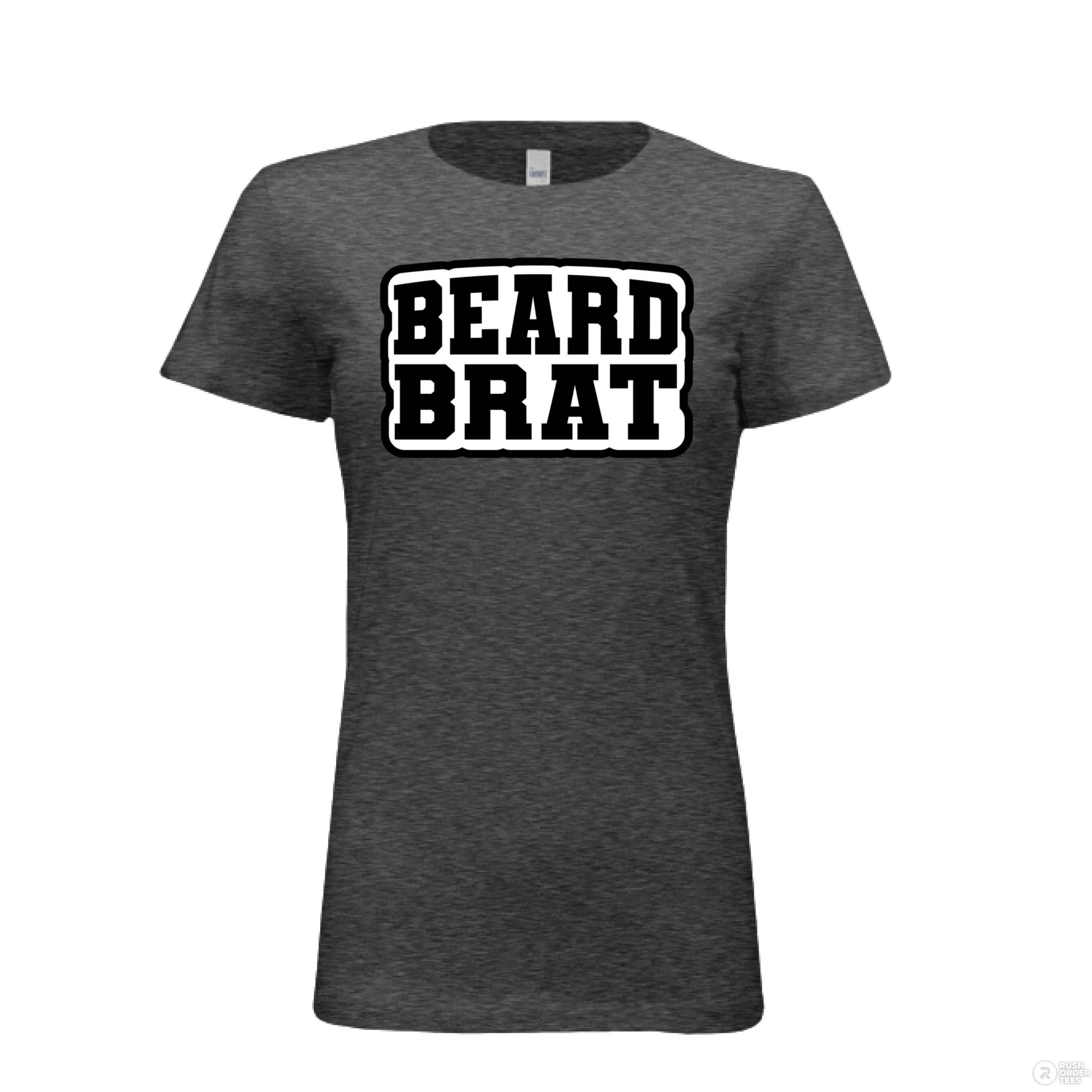 Beard Brat Bella Tee Shirt For The Girl That Loves Your Beard BLACK HEATHER - FRONT