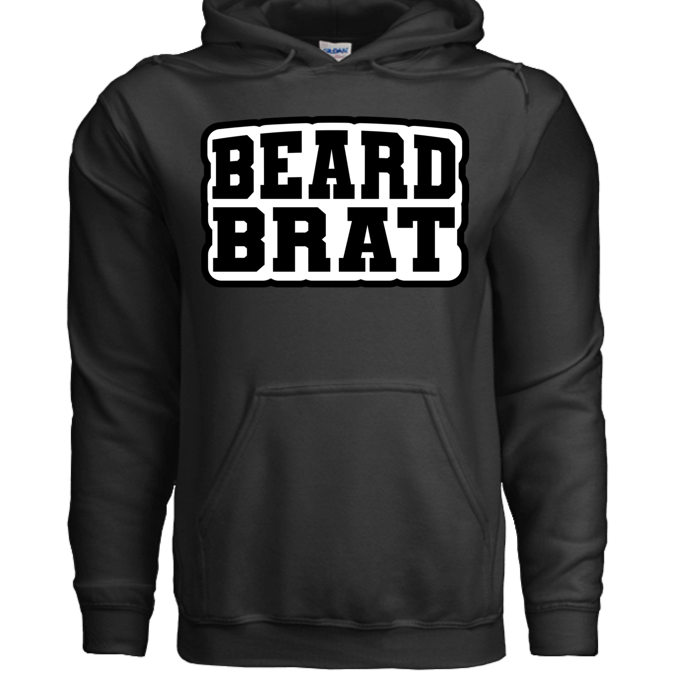 Beard Brat Graphic Playful Rebellious Statement Hoodie Design BLACK - FRONT