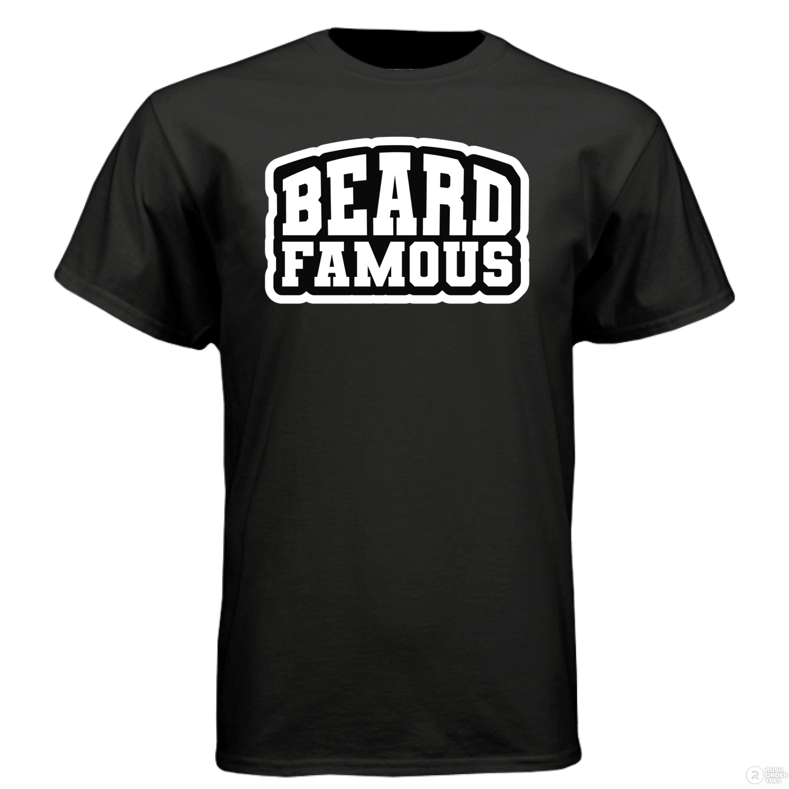 Beard Famous Hanes Tee Shirt For Bearded Guys BLACK - FRONT